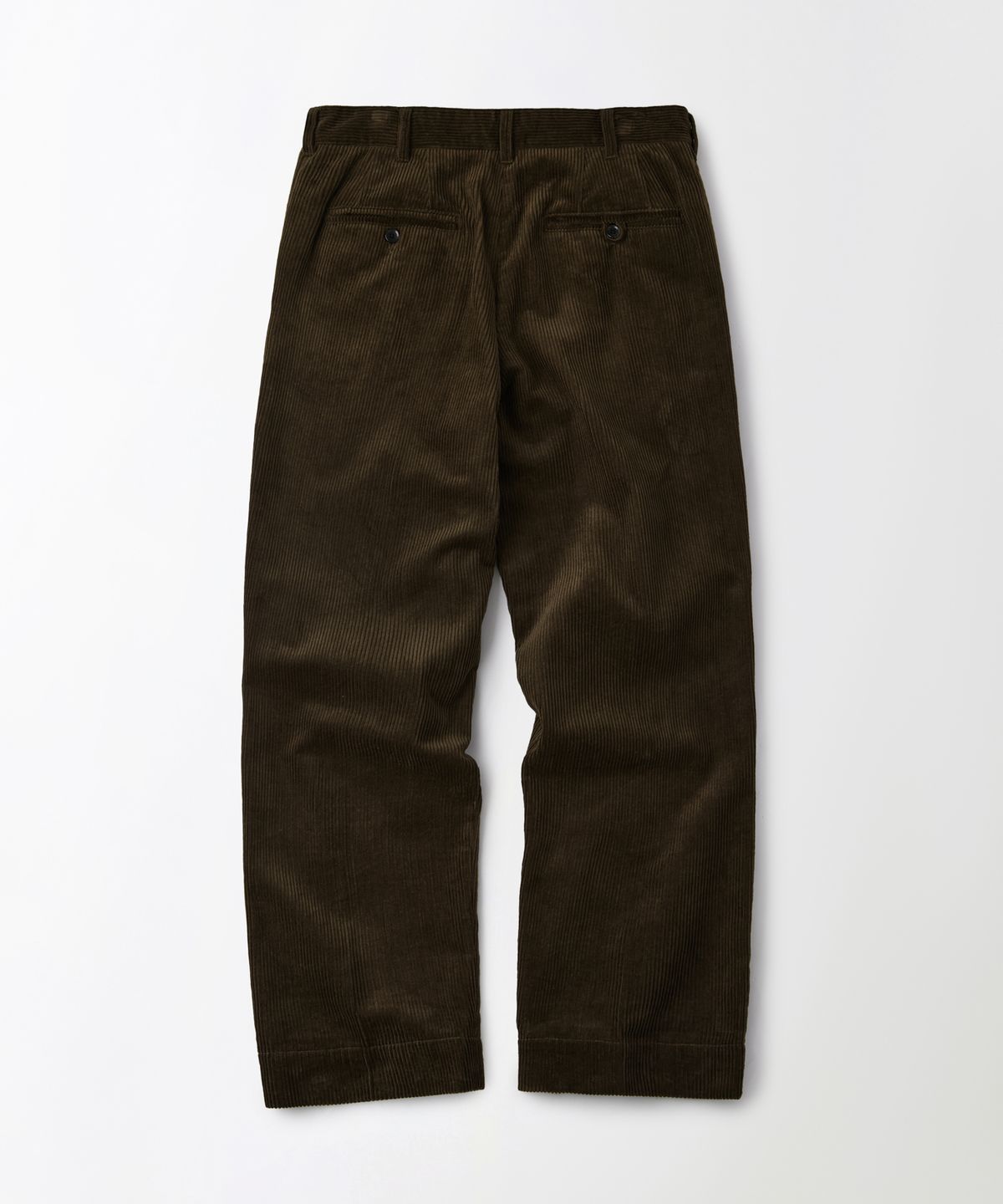 아웃스탠딩(OUTSTANDING) HIGH DENSITY CORDUROY DOUBLE PLEATED PANTS_BROWN