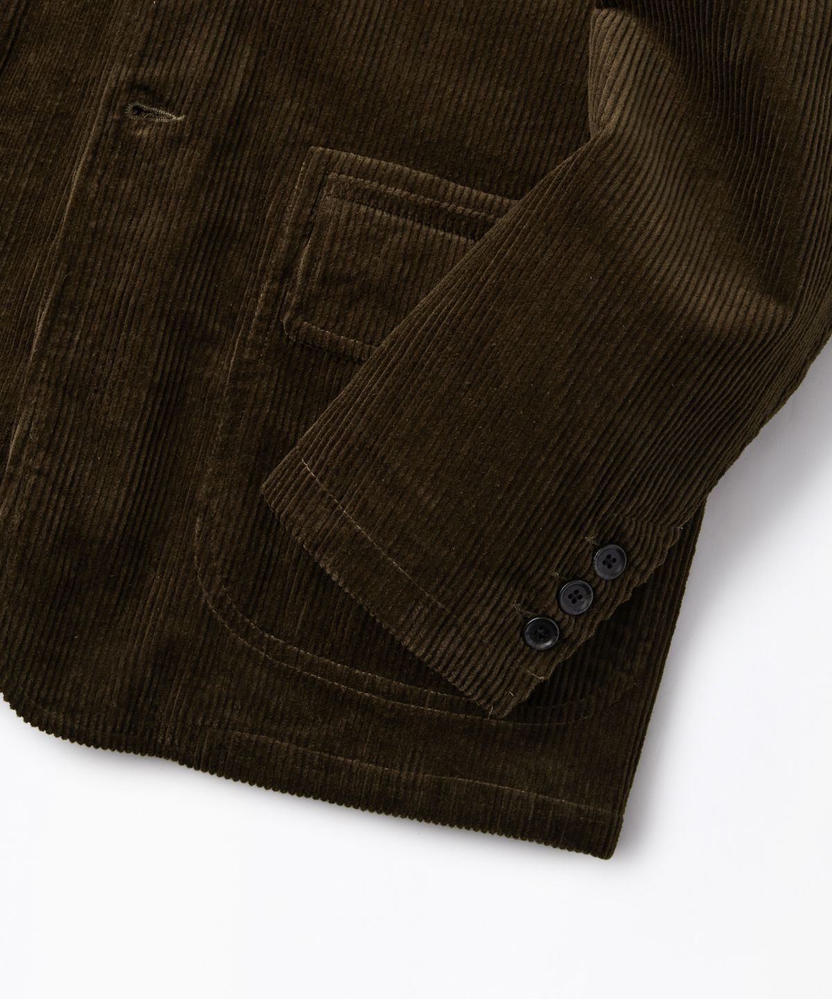 아웃스탠딩(OUTSTANDING) HIGH DENSITY CORDUROY CLASSIC 3-BUTTON JACKET_BROWN