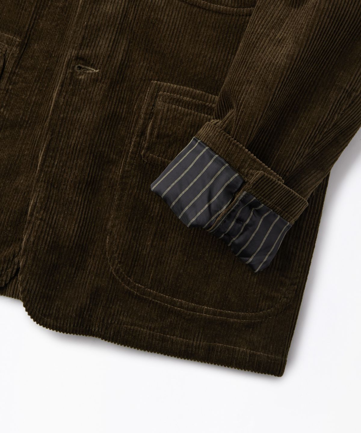 아웃스탠딩(OUTSTANDING) HIGH DENSITY CORDUROY CLASSIC 3-BUTTON JACKET_BROWN