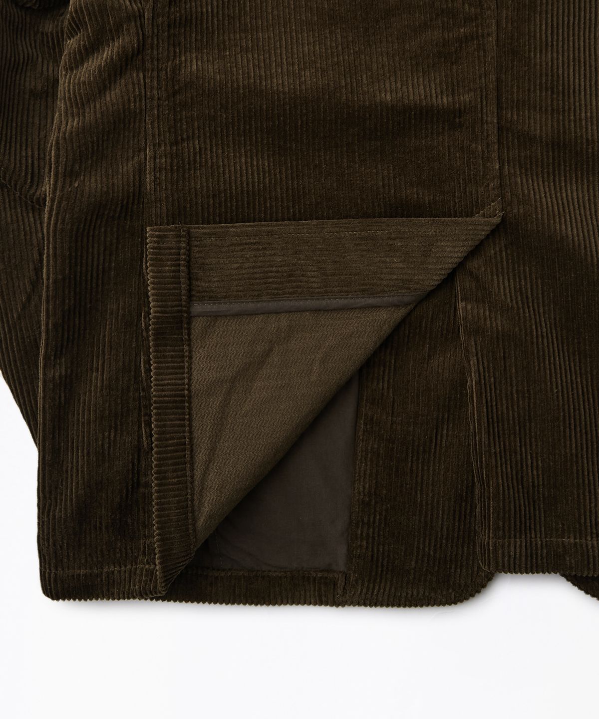 아웃스탠딩(OUTSTANDING) HIGH DENSITY CORDUROY CLASSIC 3-BUTTON JACKET_BROWN