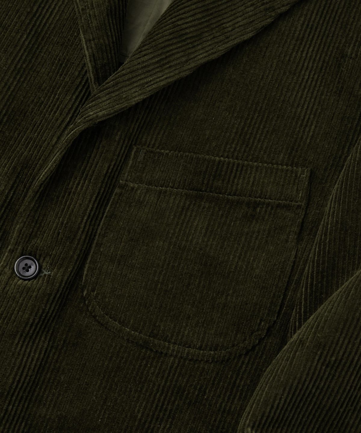 아웃스탠딩(OUTSTANDING) HIGH DENSITY CORDUROY CLASSIC 3-BUTTON JACKET_D.OLIVE