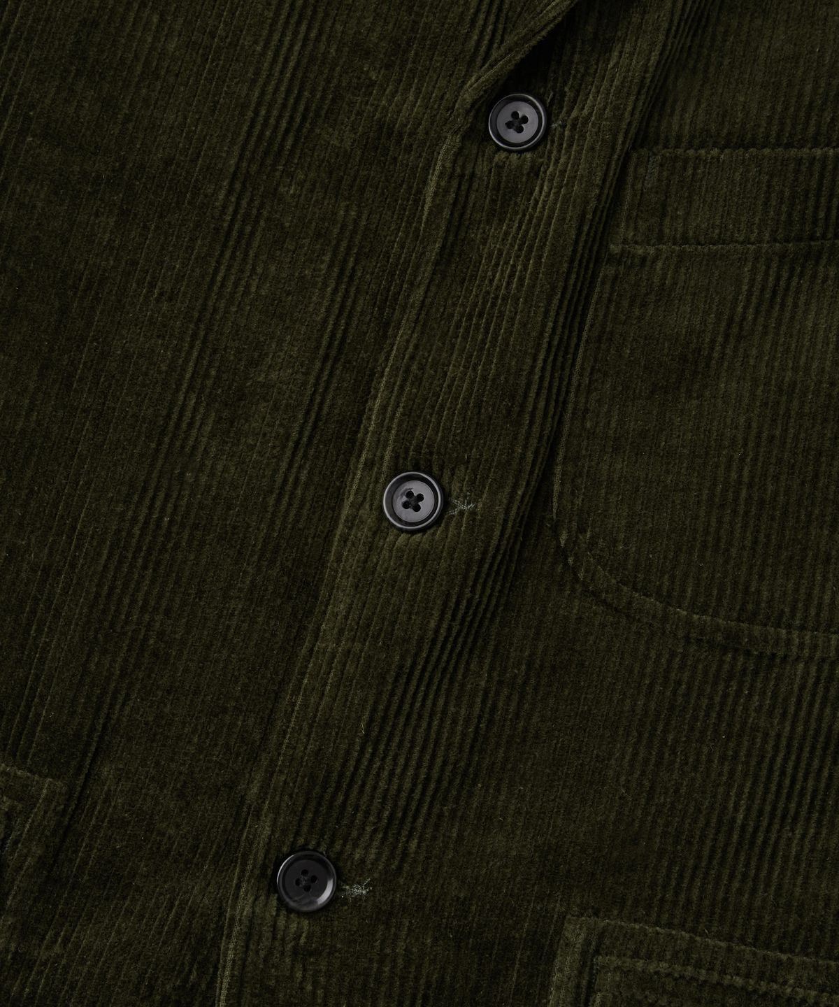 아웃스탠딩(OUTSTANDING) HIGH DENSITY CORDUROY CLASSIC 3-BUTTON JACKET_D.OLIVE