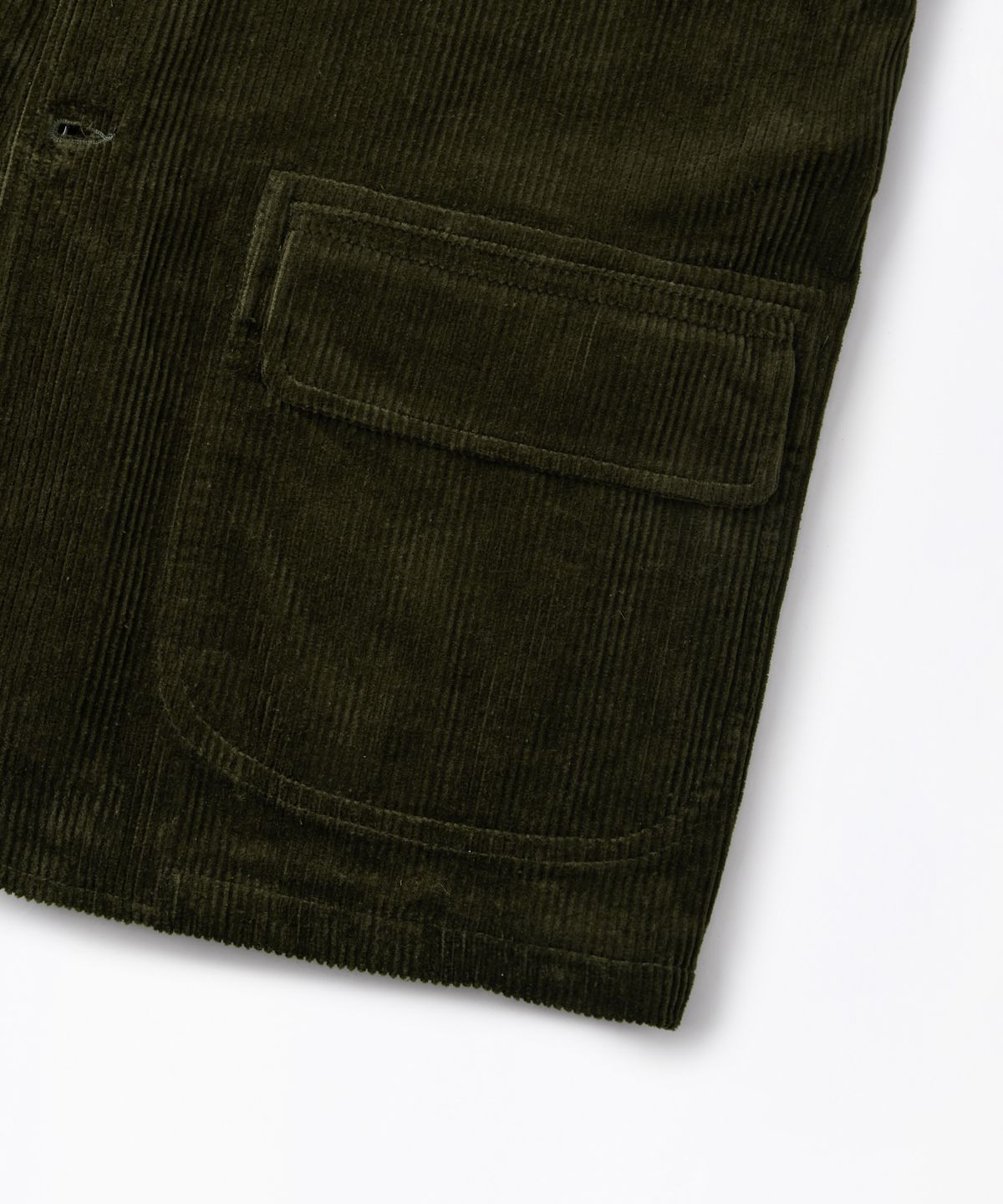 아웃스탠딩(OUTSTANDING) HIGH DENSITY CORDUROY CLASSIC 3-BUTTON JACKET_D.OLIVE