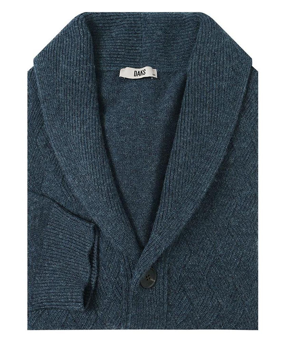 닥스셔츠(DAKS SHIRTS) 울100 가디건 레귤러핏 블루_DLW3SWCD401B1