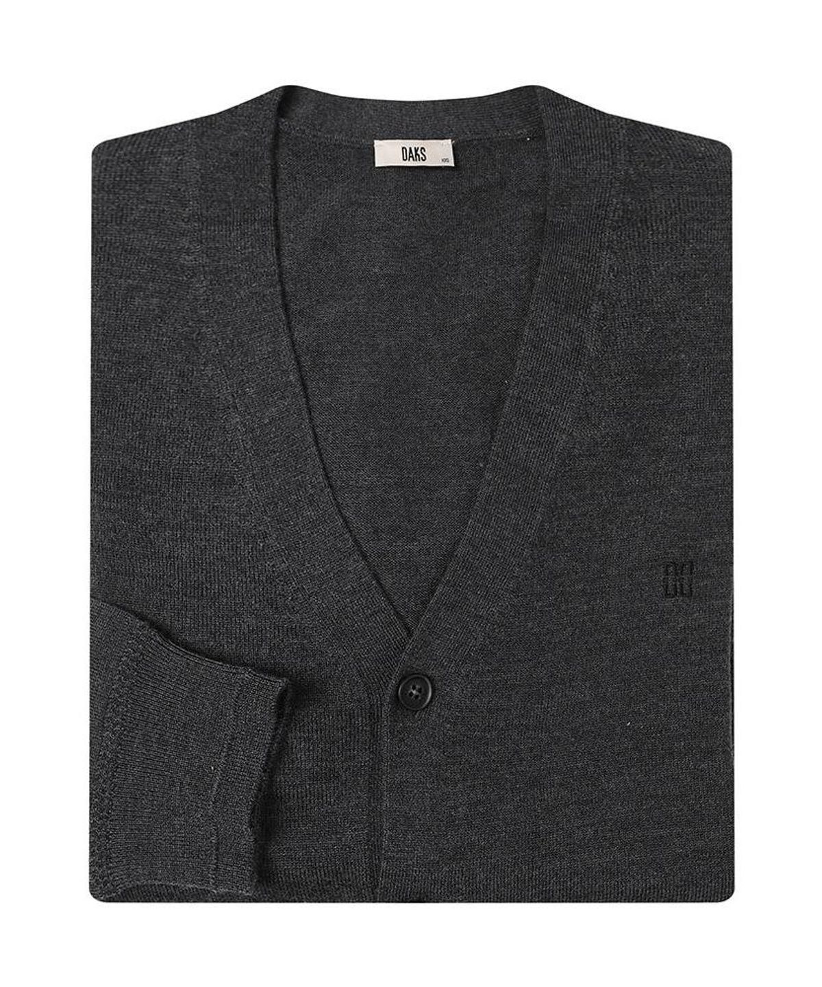 닥스셔츠(DAKS SHIRTS) 울100 워셔블 가디건 레귤러핏 그레이_DMA1SWCD150G1