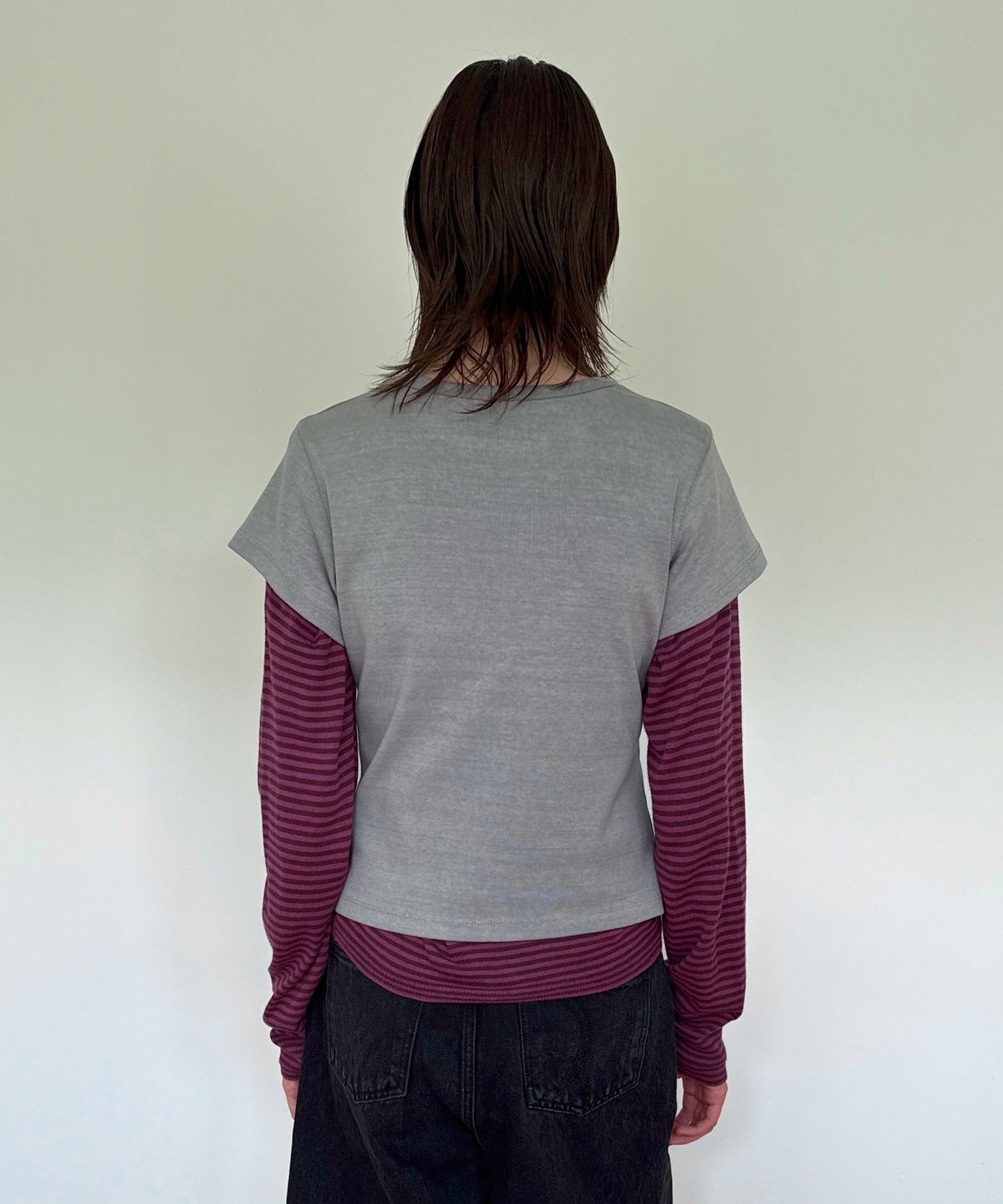 다이애그널(DIAGONAL) FLORAL BLEED TEE (grey)