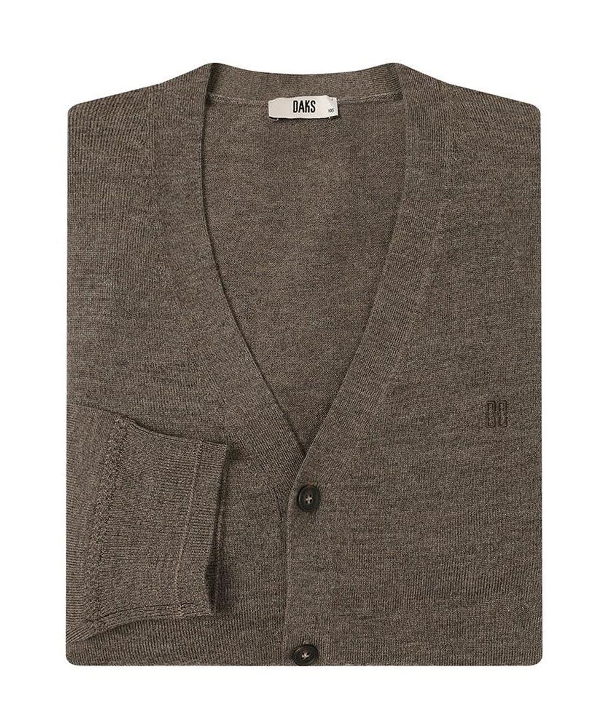 닥스셔츠(DAKS SHIRTS) 울100 워셔블 가디건 레귤러핏 브라운_DMA1SWCD150W1