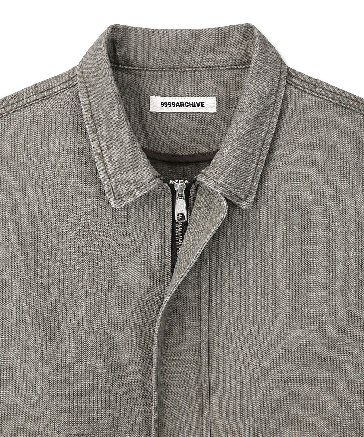 9999아카이브(9999ARCHIVE) High Neck Oblique Pocket Slub Jacket