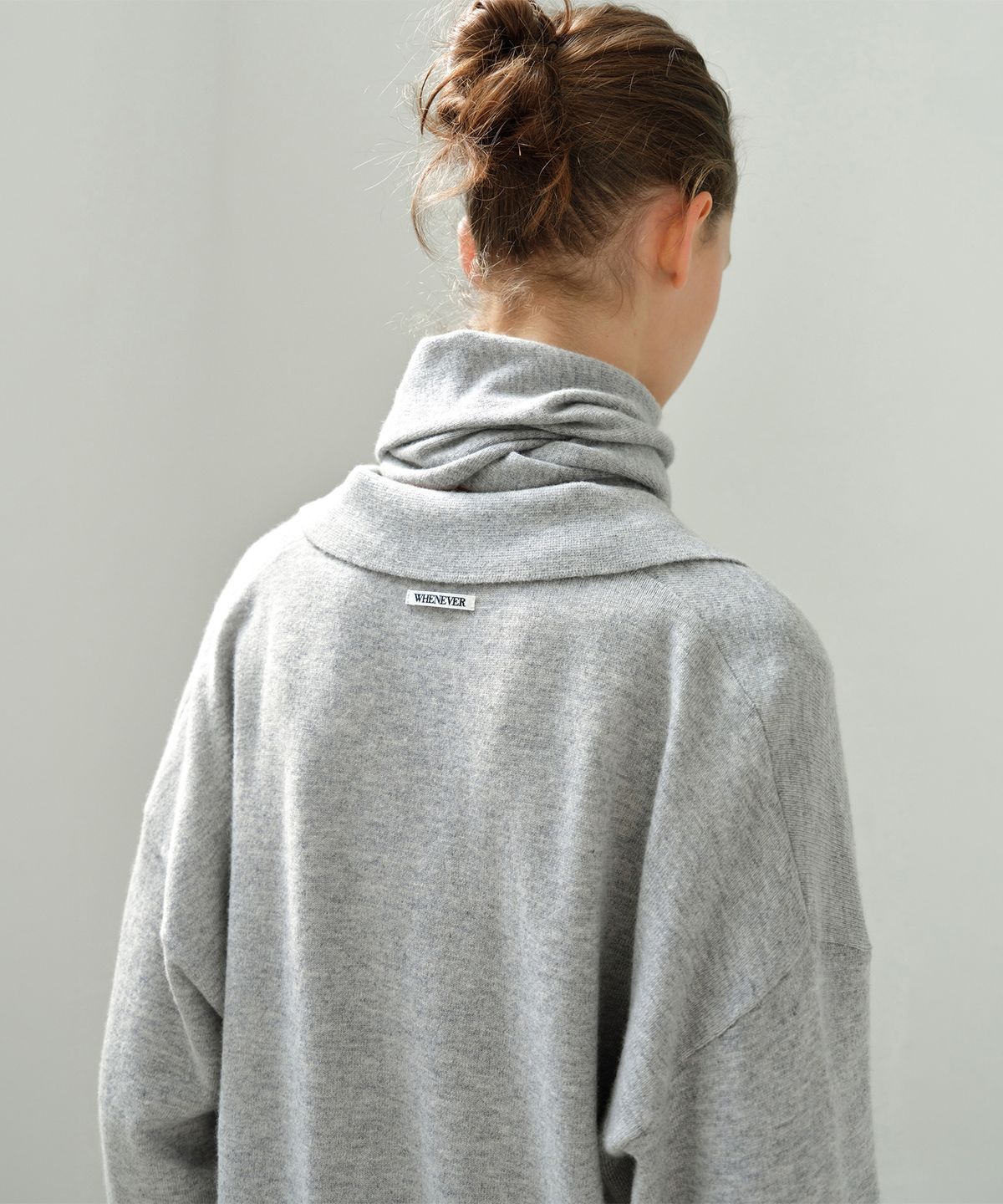 르바(LEVAR) Superfine Wool Henley Knit Set - Melange Grey