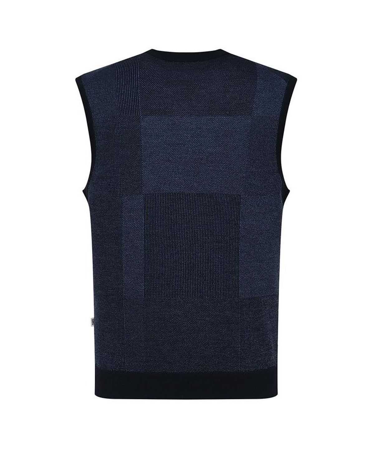 닥스셔츠(DAKS SHIRTS) 울100 자카드 브이넥 베스트 레귤러핏 네이비_DMA1SWVE101N1