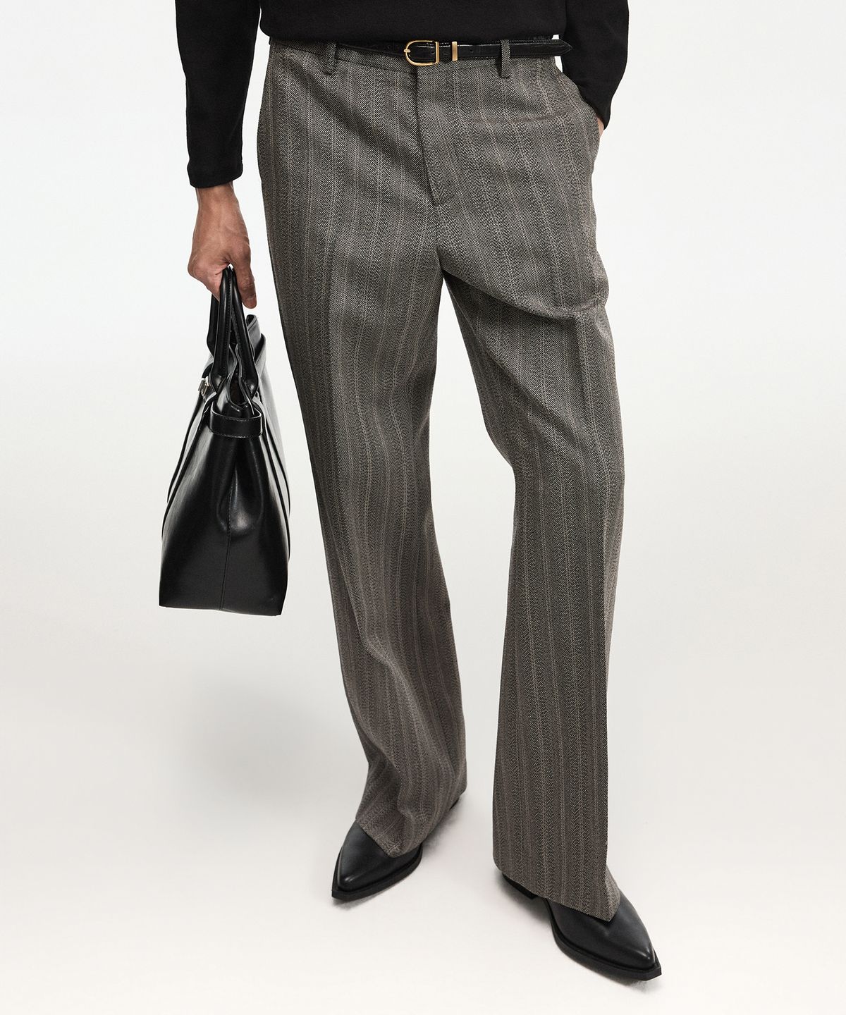 티엔지티(TNGT) [SET] Herringbone Structure Wool Double Jacket & Flare Pants(Grey) 0TPA6F107G2