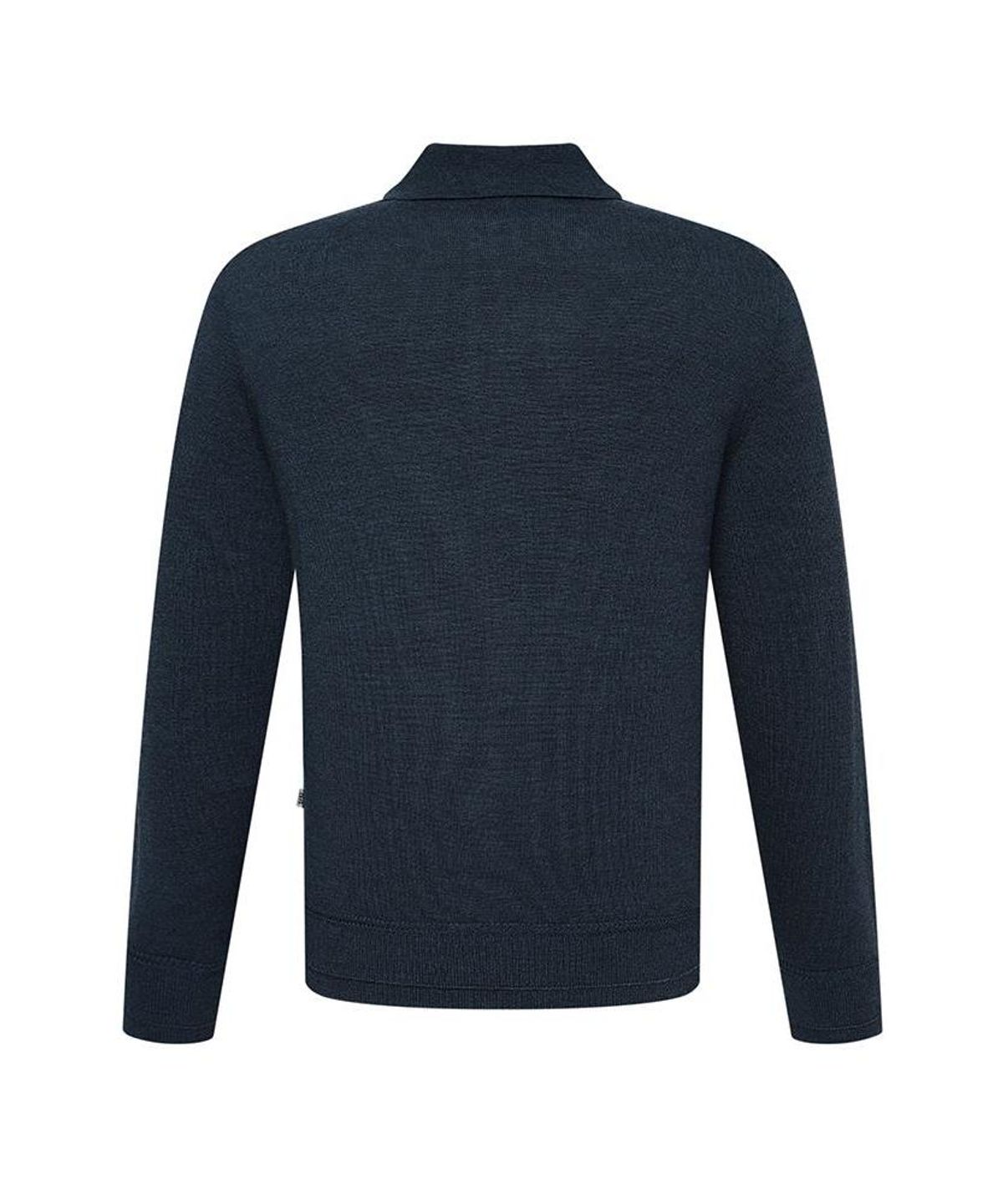 닥스셔츠(DAKS SHIRTS) 울100 워셔블 카라 니트 레귤러핏 네이비_DMA1SWTL150N1
