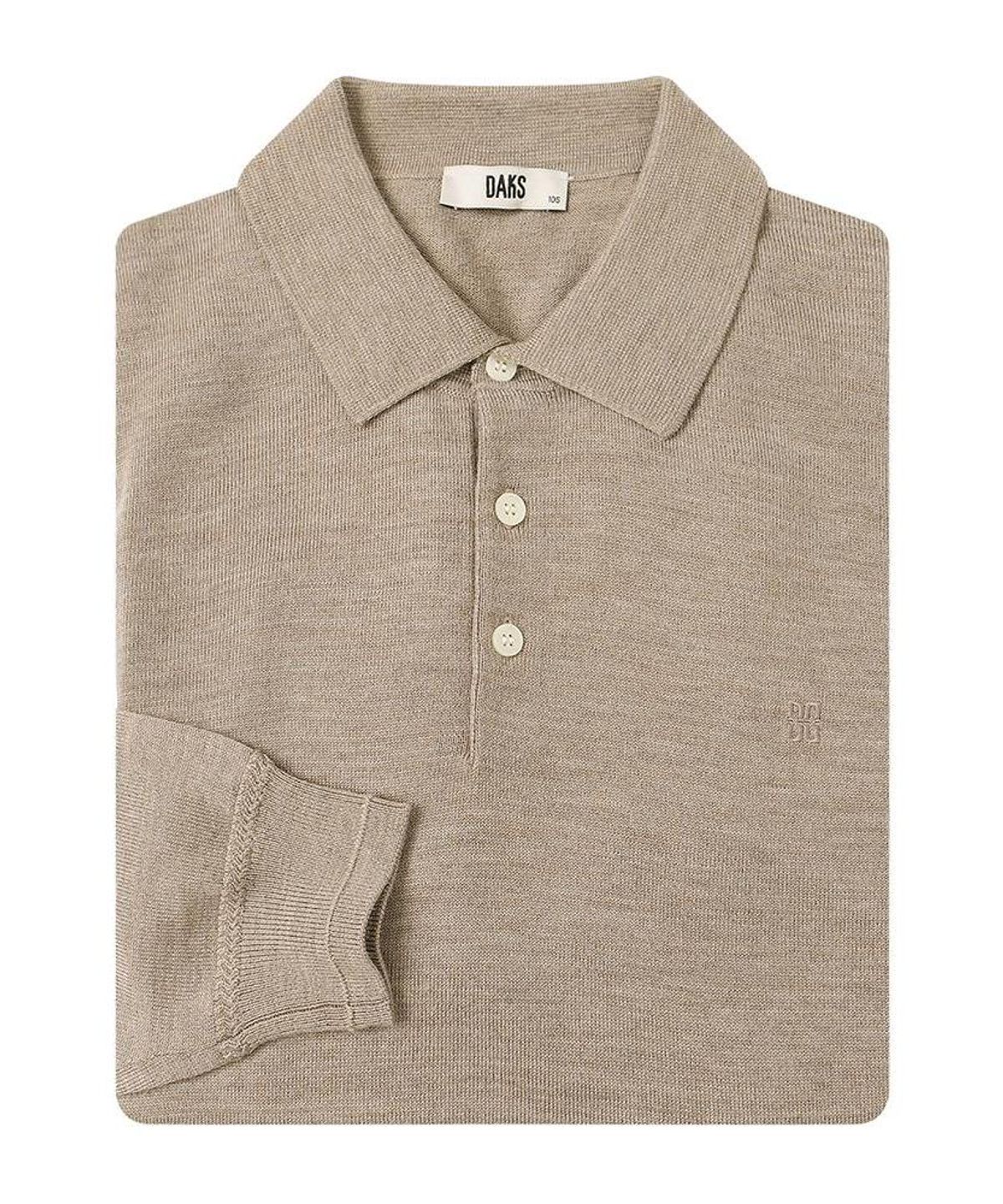 닥스셔츠(DAKS SHIRTS) 울100 워셔블 카라 니트 레귤러핏 베이지_DMA1SWTL150I1