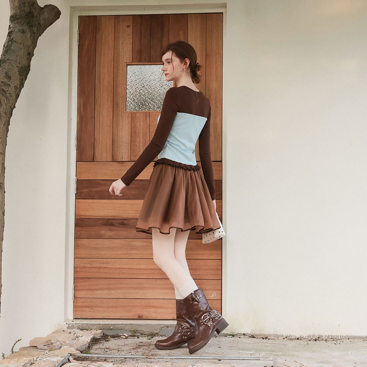 쎄무아듀(CEST MOIDEW) Cest_Bow layered satin skirt