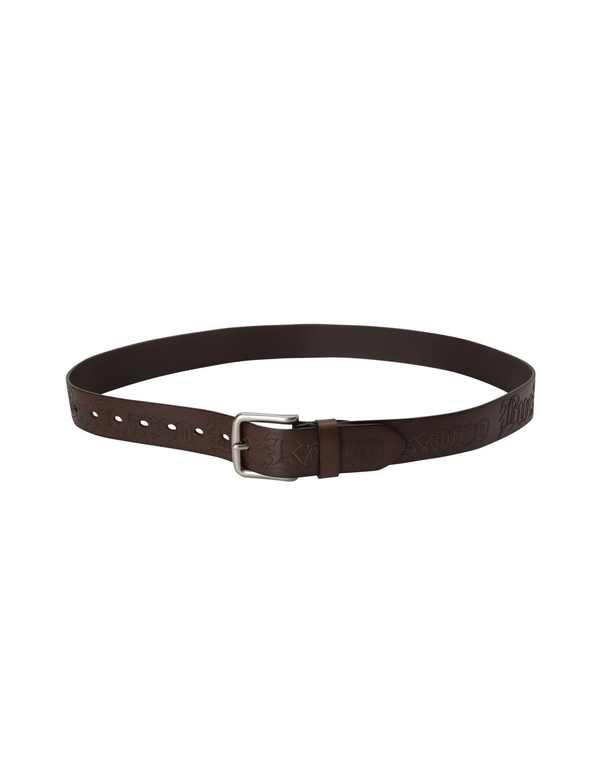 버커루(BUCKAROO) 버커루 로고 양각 타이핑 레더 벨트 브라운