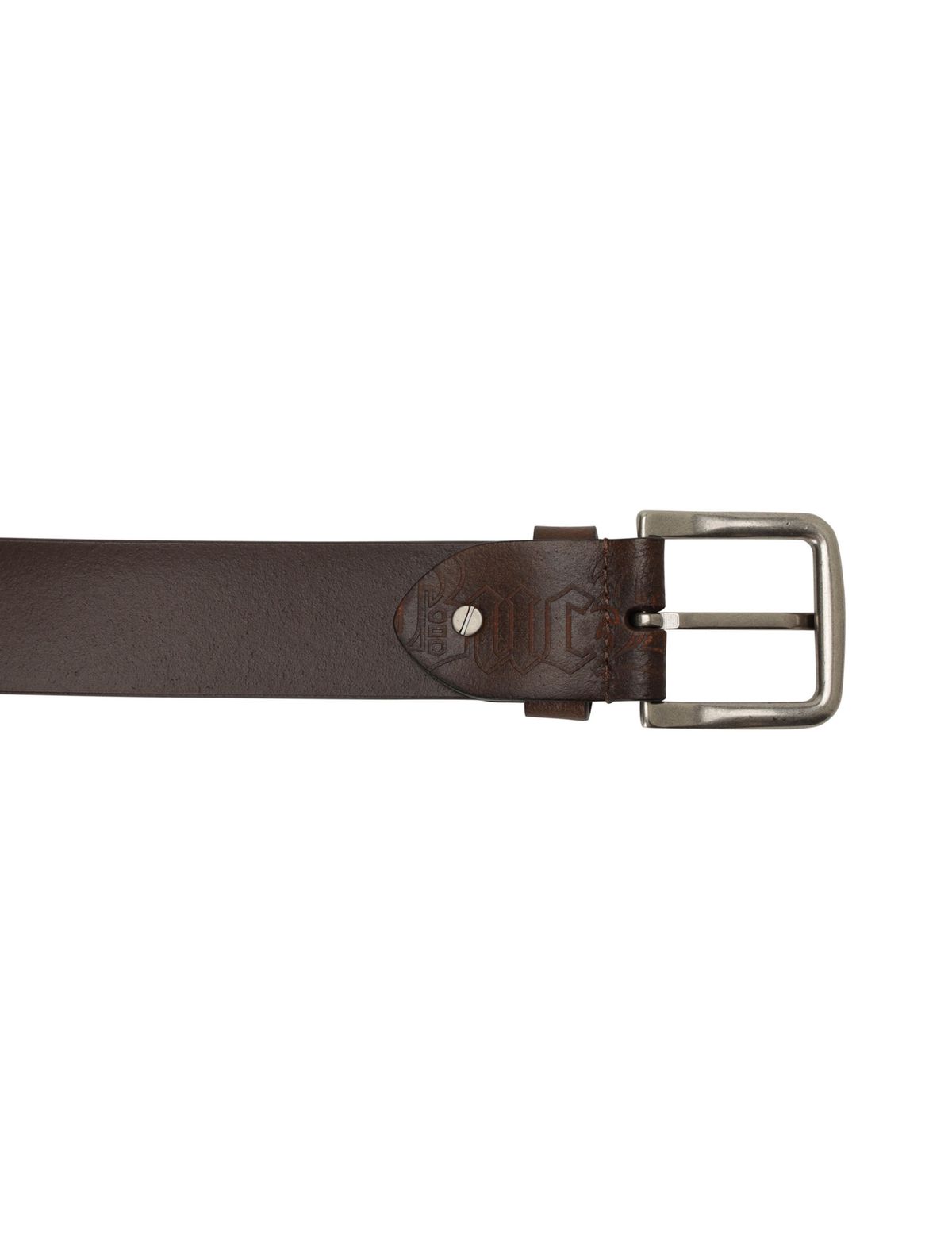 버커루(BUCKAROO) 버커루 로고 양각 타이핑 레더 벨트 브라운