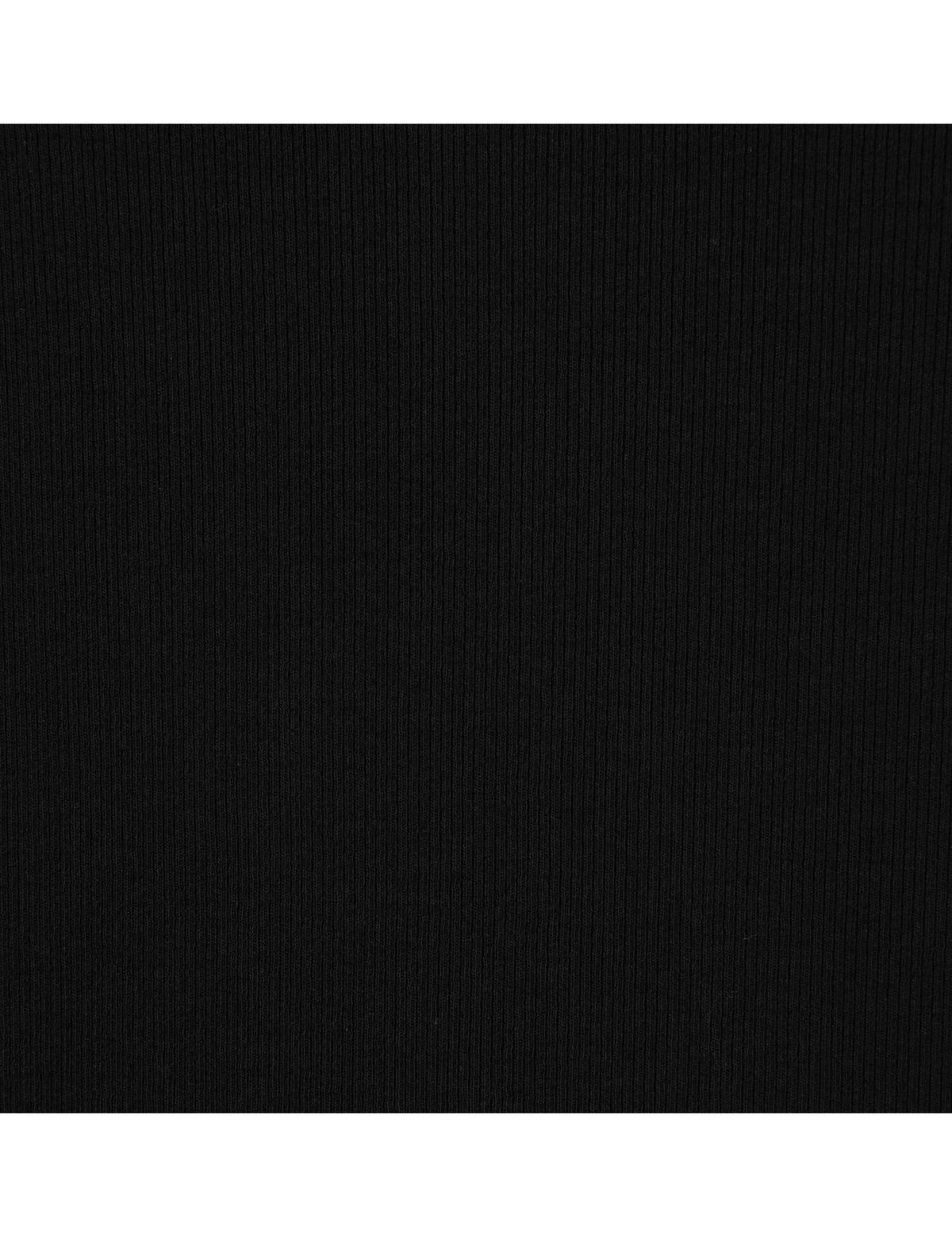 버커루(BUCKAROO) 여성 슬림핏 반오픈 긴팔 티셔츠 블랙