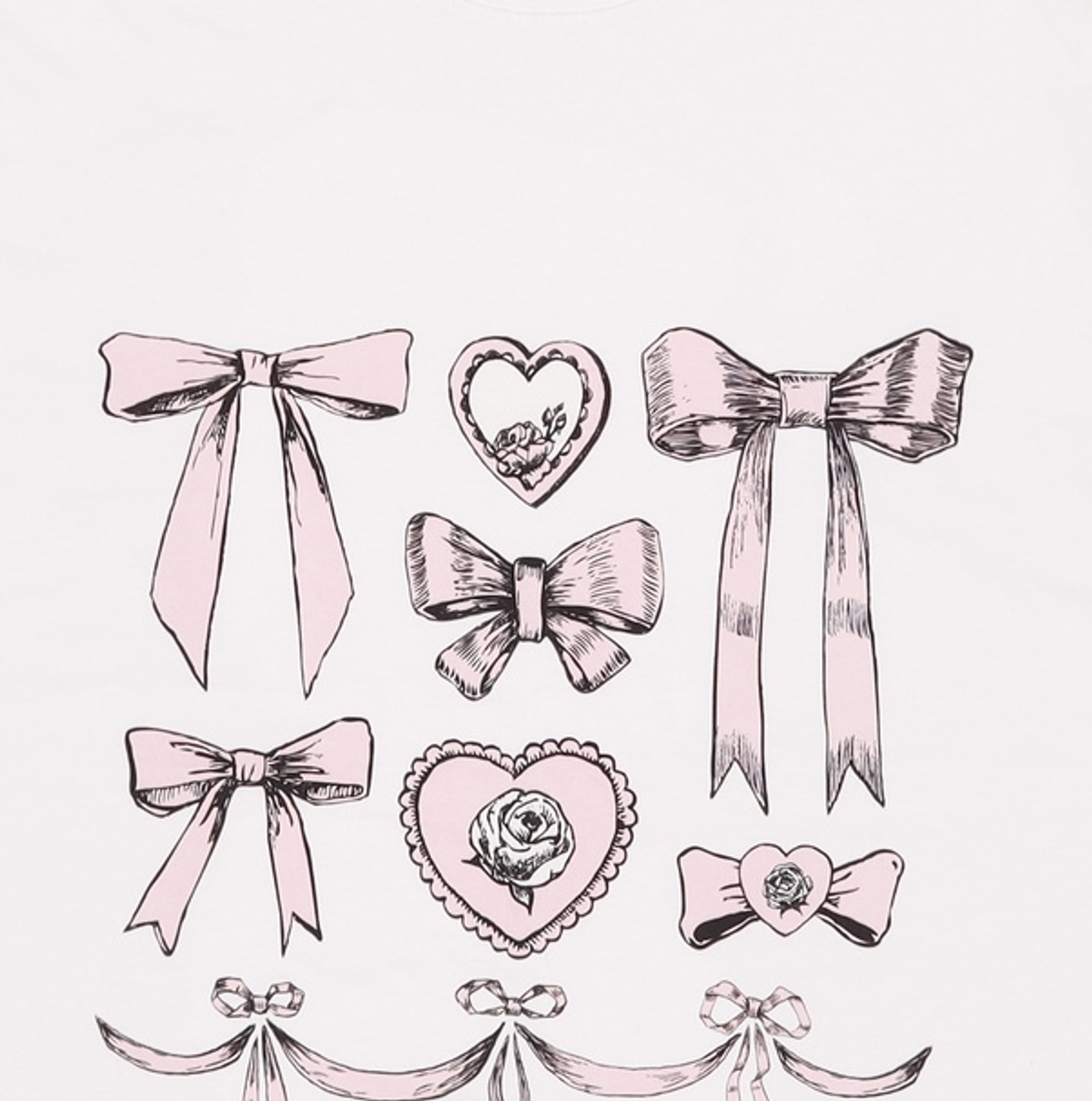 유희(YOUHEE) RIBBON GRAPHIC T-SHIRT_WHITE FREE