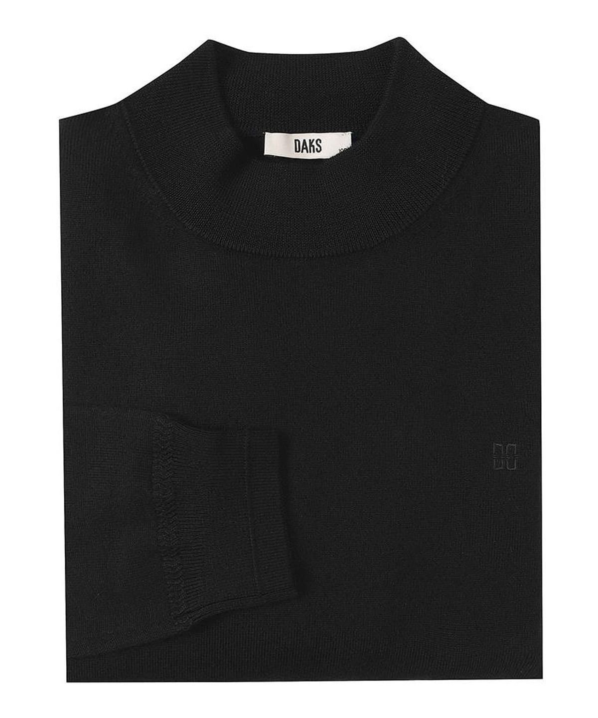 닥스셔츠(DAKS SHIRTS) 울100 워셔블 하프 터틀넥니트 레귤러핏 블랙_DMW1SWTN150K1