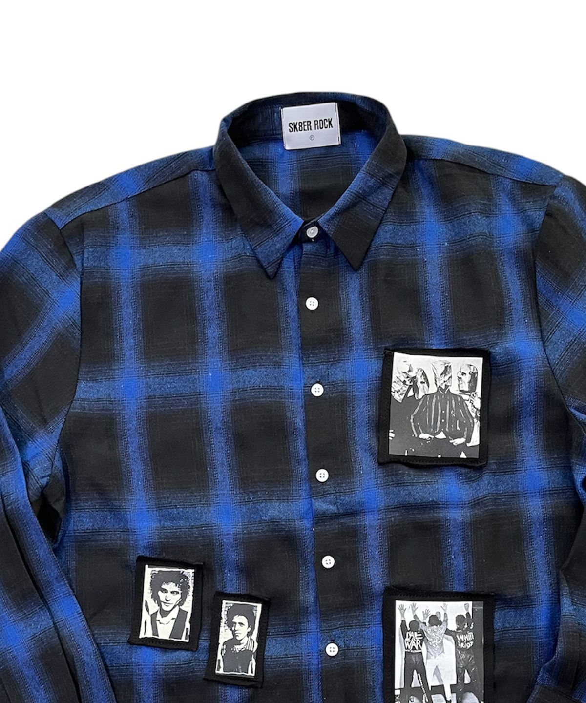 스케이터락(SK8ER ROCK) Riot Archive Ombre Check Shirt (Blue)