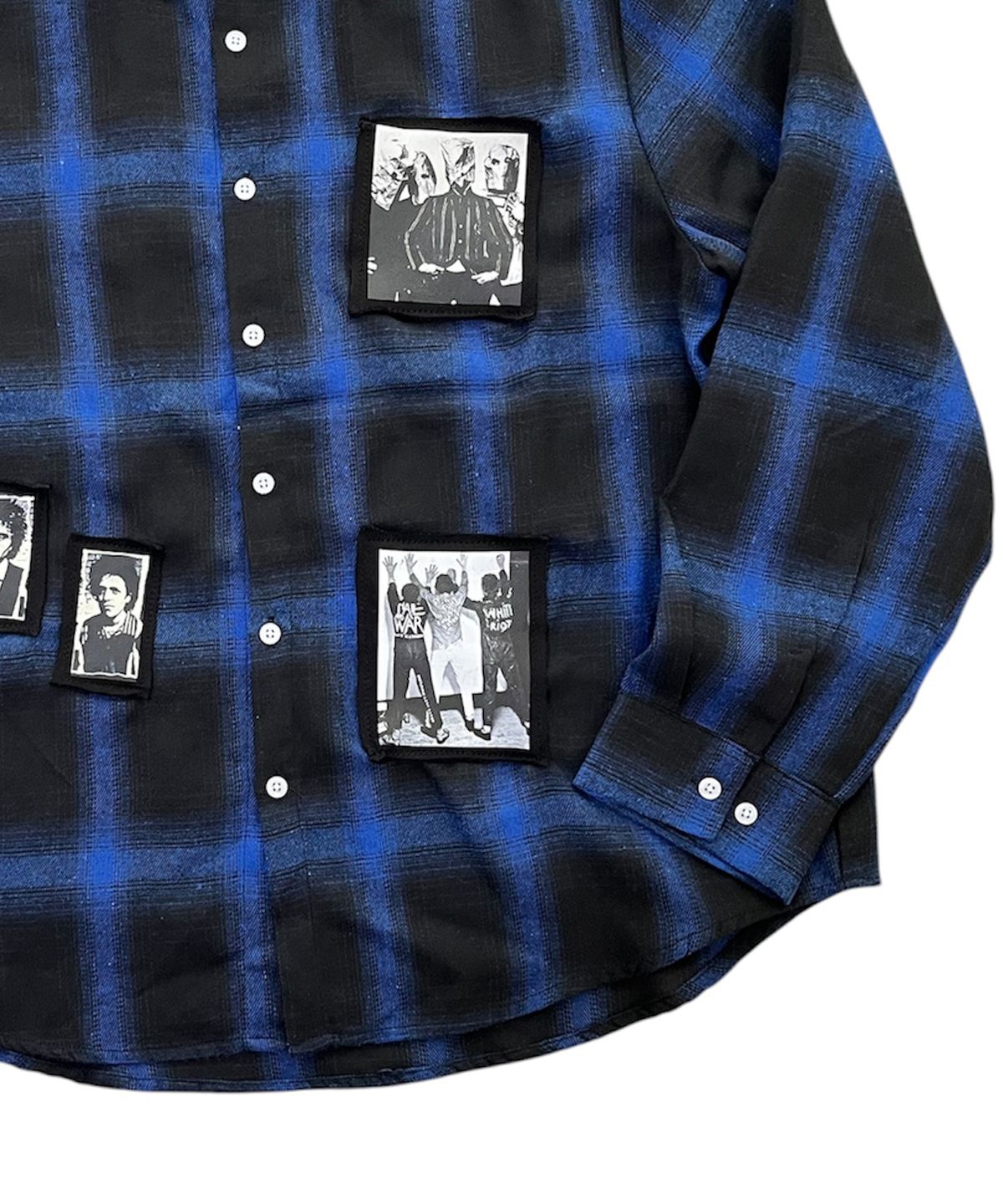 스케이터락(SK8ER ROCK) Riot Archive Ombre Check Shirt (Blue)