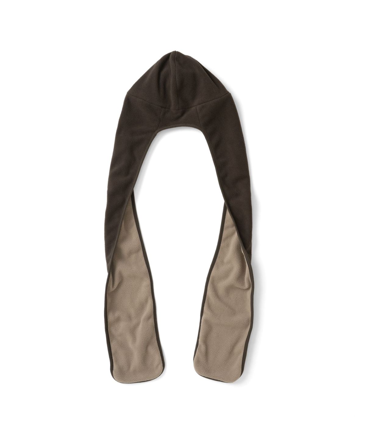 더콜디스트모먼트(THECOLDESTMOMENT) TCM reversible fleece hooded muffler (brown)