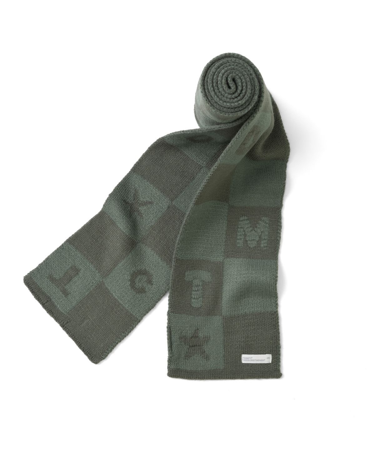 더콜디스트모먼트(THE COLDEST MOMENT) TCM tcdmt checker board muffler (ash green)