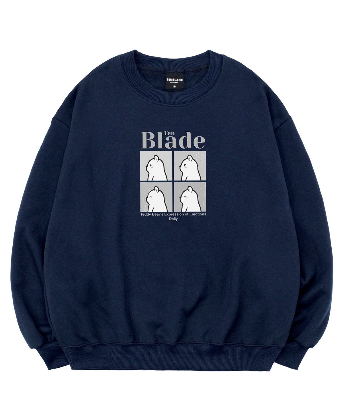 텐블레이드(TENBLADE) 특양면/기모 테디프레임 세미오버핏 3컬러 캐릭터 맨투맨