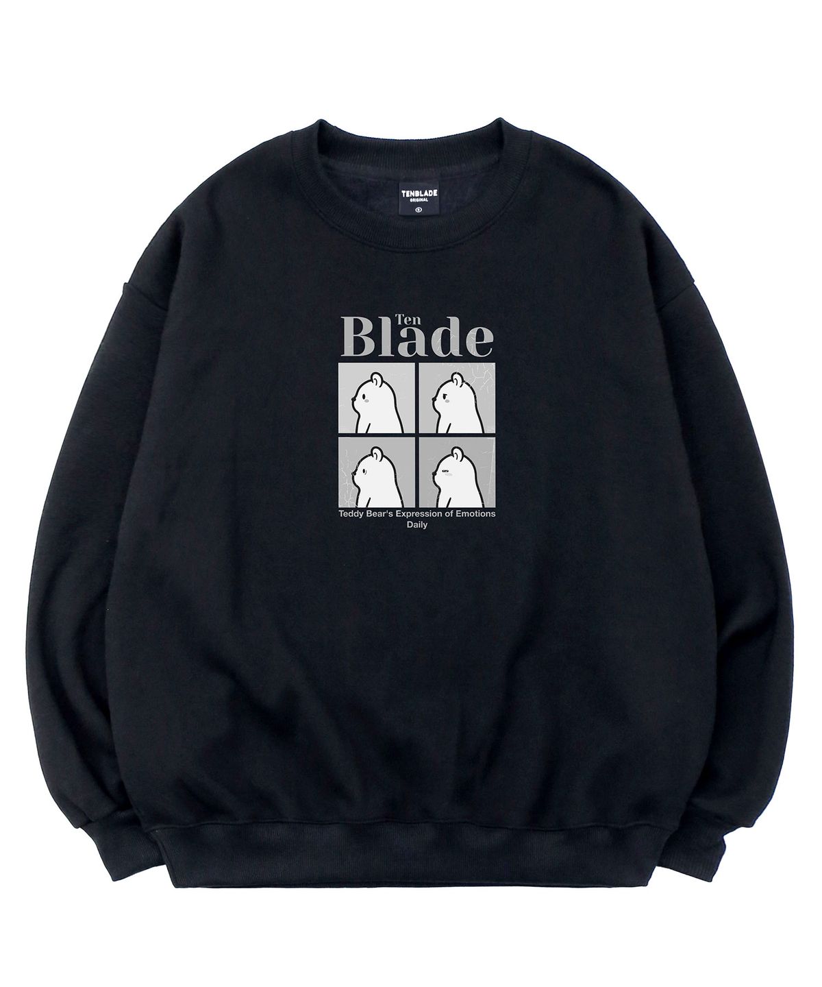 텐블레이드(TENBLADE) 특양면/기모 테디프레임 세미오버핏 3컬러 캐릭터 맨투맨