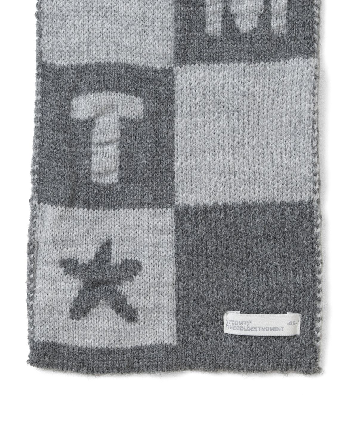 더콜디스트모먼트(THE COLDEST MOMENT) TCM tcdmt checker board muffler (melange grey)