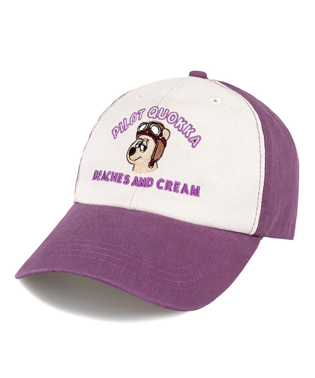비치스앤 크림 키즈(BEACHESAND CREAM KIDS) 파일럿 쿼카 배색 투톤 볼캡-퍼플(Pilot quokka Coloration two-tone Ball cap)