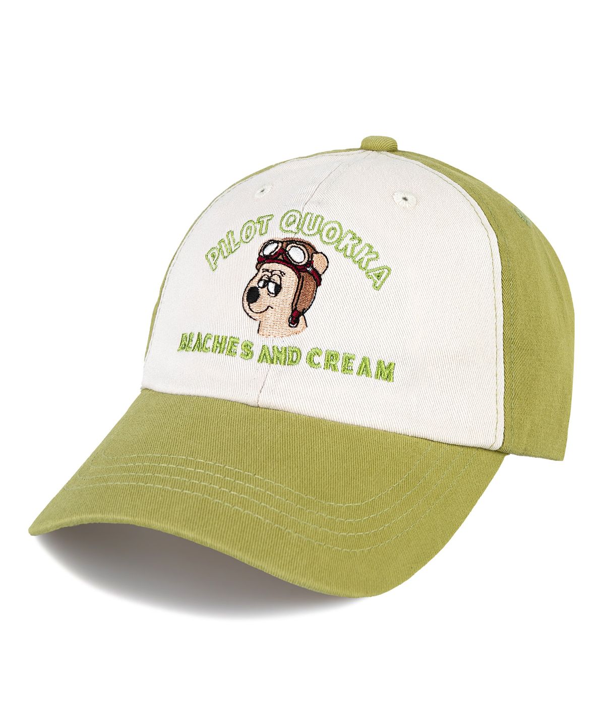 비치스앤 크림 키즈(BEACHESAND CREAM KIDS) 파일럿 쿼카 배색 투톤 볼캡-애플그린(Pilot quokka Coloration two-tone Ball cap)