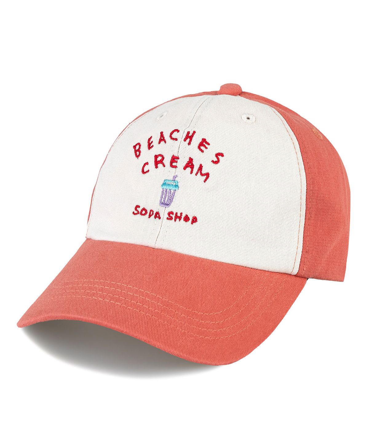 비치스앤 크림 키즈(BEACHESAND CREAM KIDS) 소다샵 투톤 배색 볼캡-코랄핑크(Soda shop Coloration two-tone Ball cap)