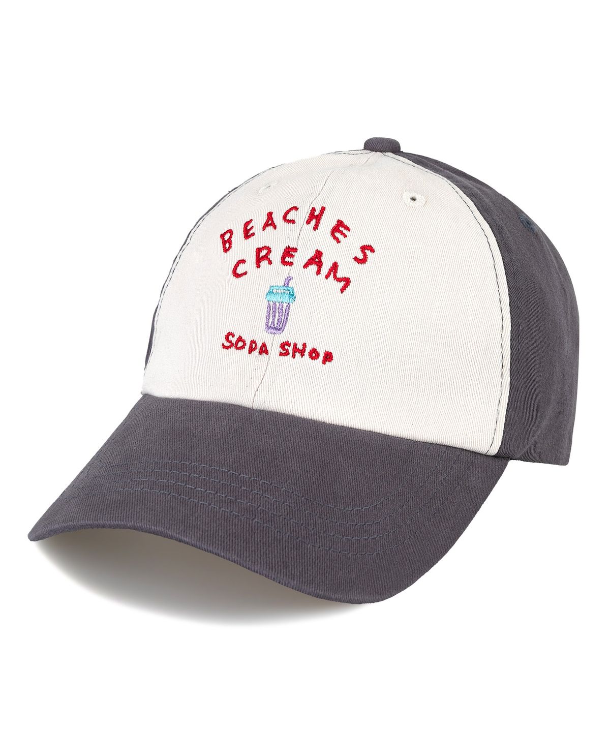 비치스앤 크림 키즈(BEACHESAND CREAM KIDS) 소다샵 투톤 배색 볼캡-차콜(Soda shop Coloration two-tone Ball cap)