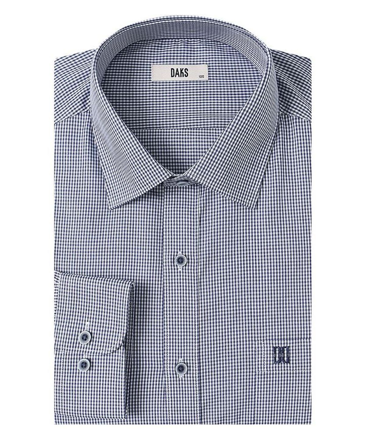 닥스셔츠(DAKS SHIRTS) 면혼방 잔체크 셔츠 레귤러핏 블루_DLA2SHDL423B1