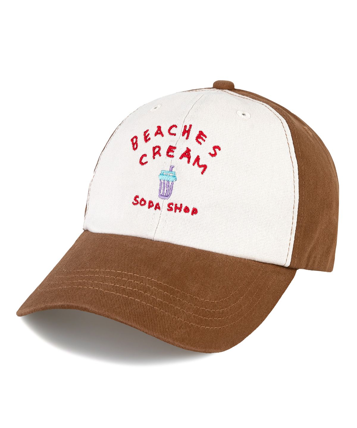 비치스앤 크림 키즈(BEACHESAND CREAM KIDS) 소다샵 투톤 배색 볼캡-브라운(Soda shop Coloration two-tone Ball cap)