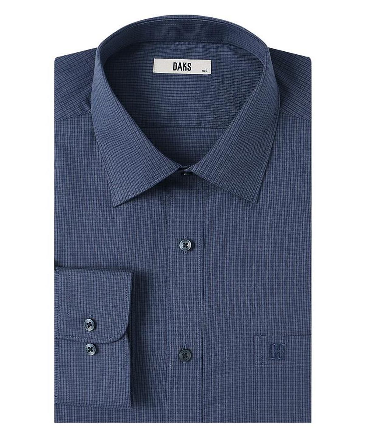 닥스셔츠(DAKS SHIRTS) 면혼방 체크 셔츠 레귤러핏 네이비_DLA2SHDL424N1