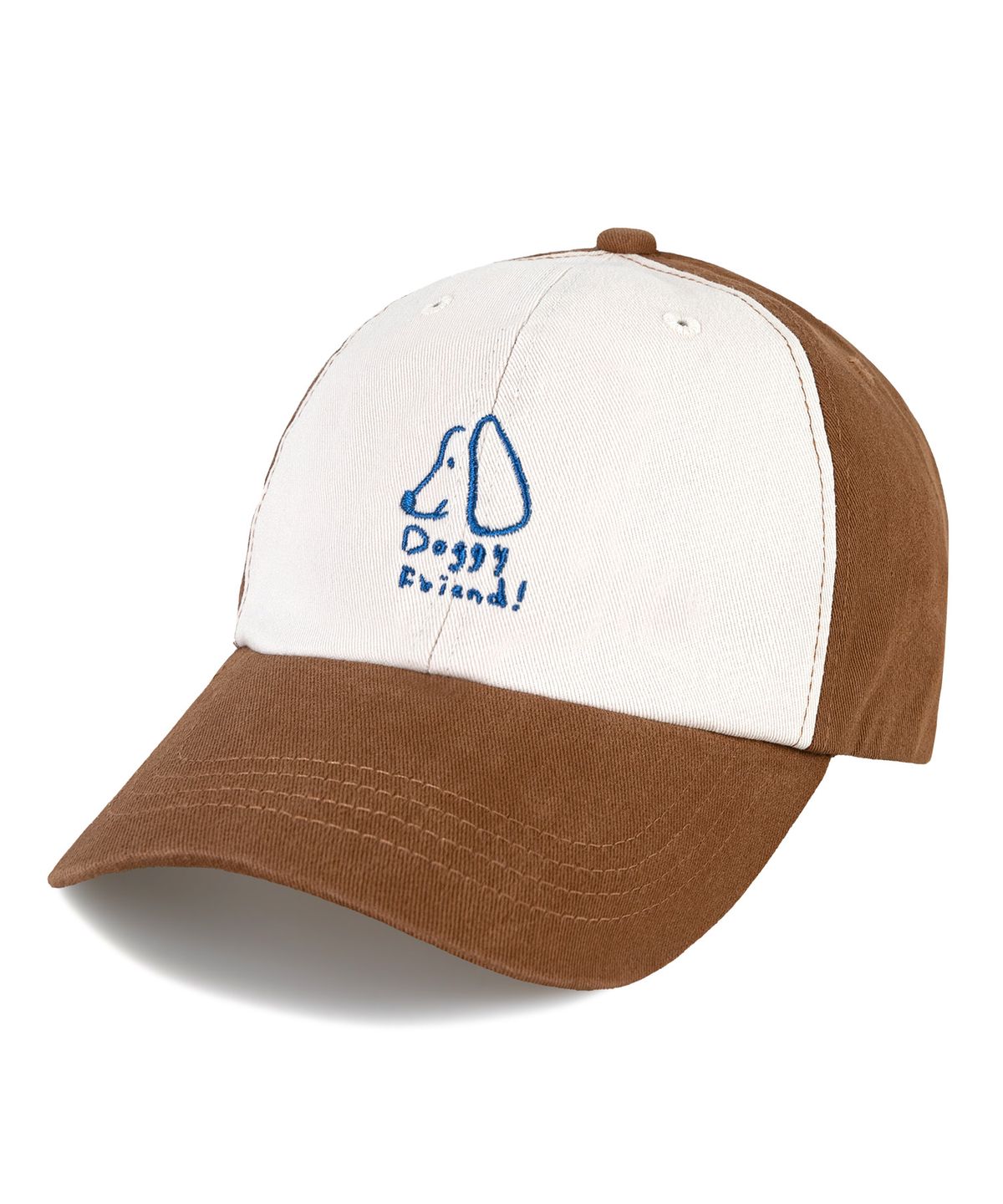 비치스앤 크림 키즈(BEACHESAND CREAM KIDS) 도기 투톤 배색 볼캡-브라운(Doggy shop Coloration two-tone Ball cap)