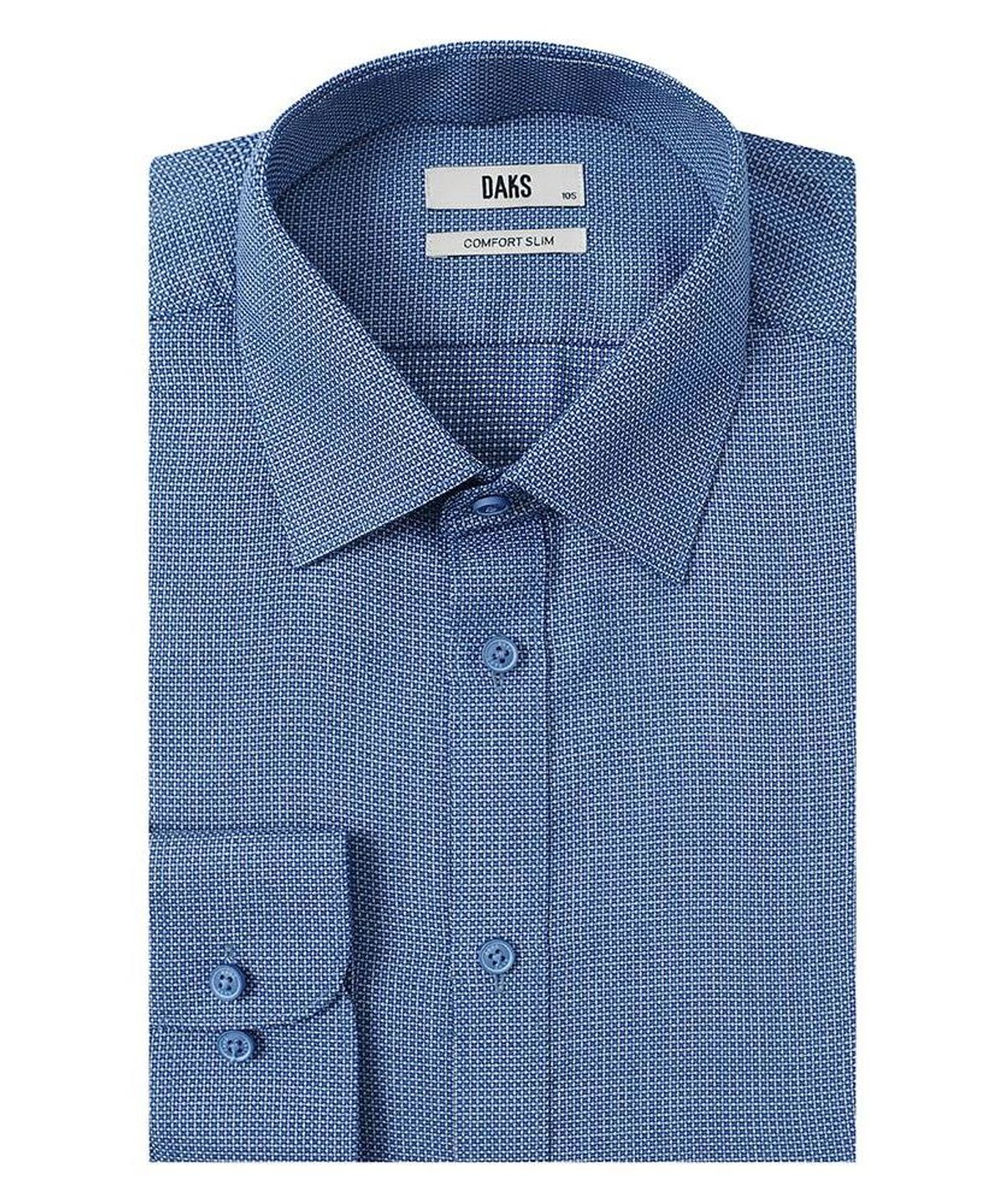 닥스셔츠(DAKS SHIRTS) 노케어 레이온혼방 스몰체크셔츠 컴포트슬림핏 네이비_DMA1SHDL220N1