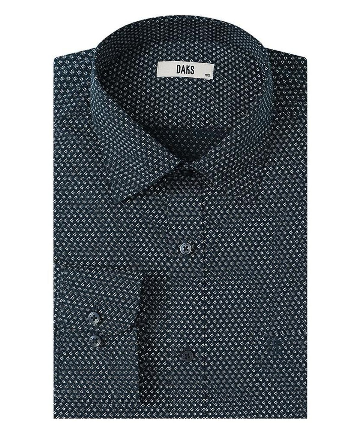 닥스셔츠(DAKS SHIRTS) 면혼방 패턴 셔츠 레귤러핏 네이비_DLA2SHDL428N1