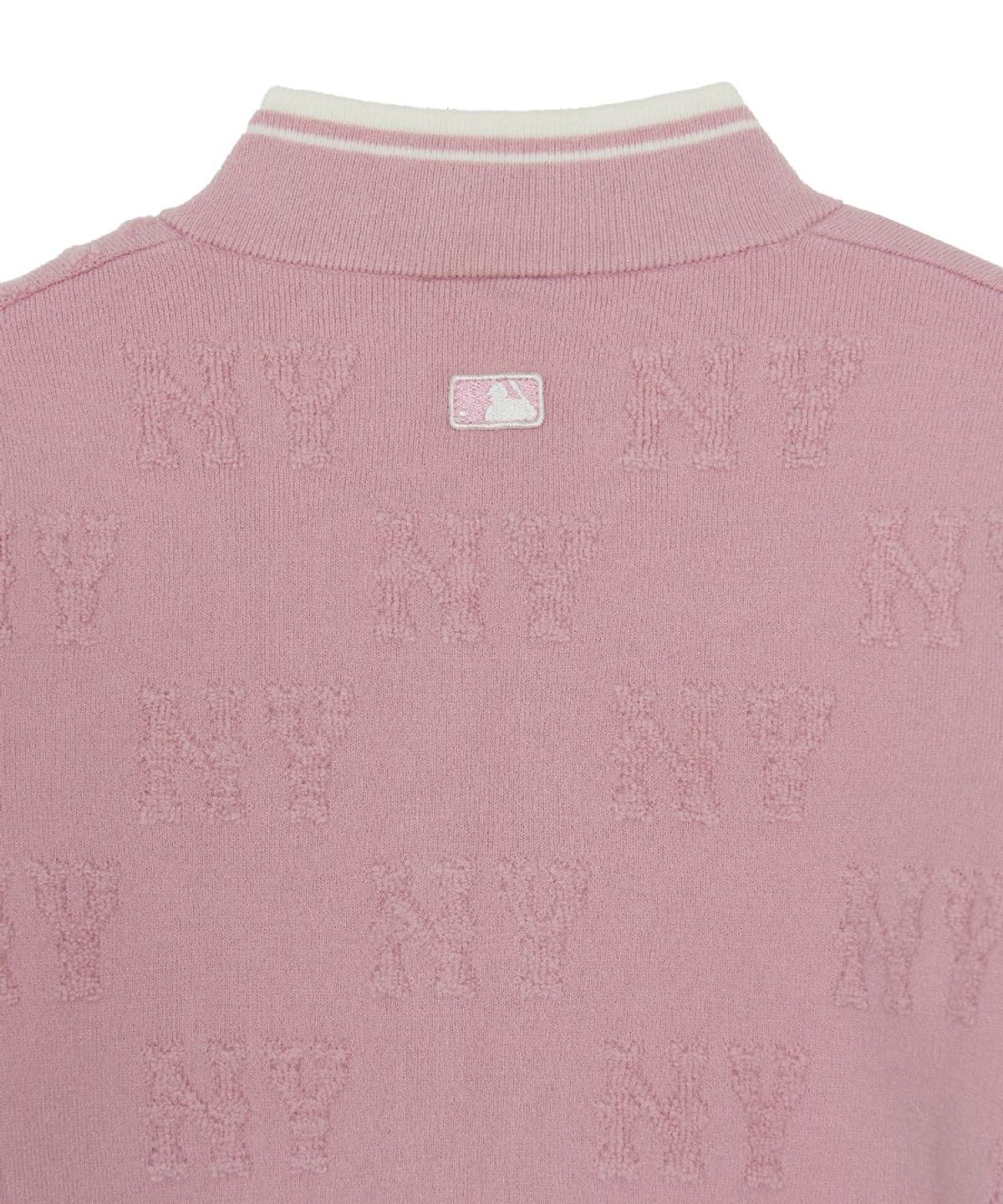 엠엘비(MLB) 여성 클래식 모노그램 톤톤 부클 집업 가디건 NY (Mg.Pink)