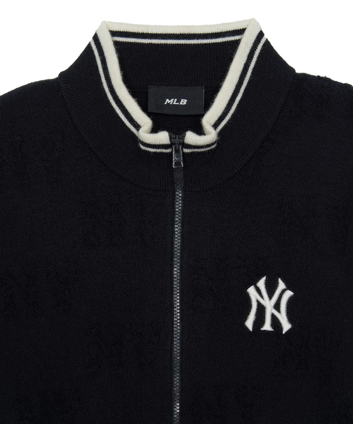엠엘비(MLB) 여성 클래식 모노그램 톤톤 부클 집업 가디건 NY (Black)