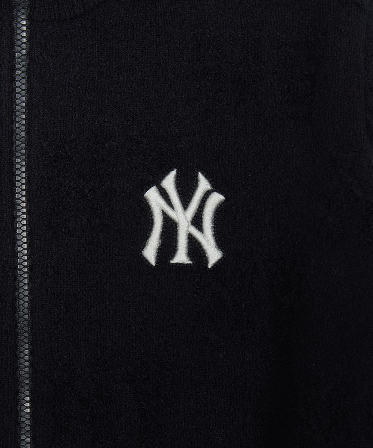 엠엘비(MLB) 여성 클래식 모노그램 톤톤 부클 집업 가디건 NY (Black)