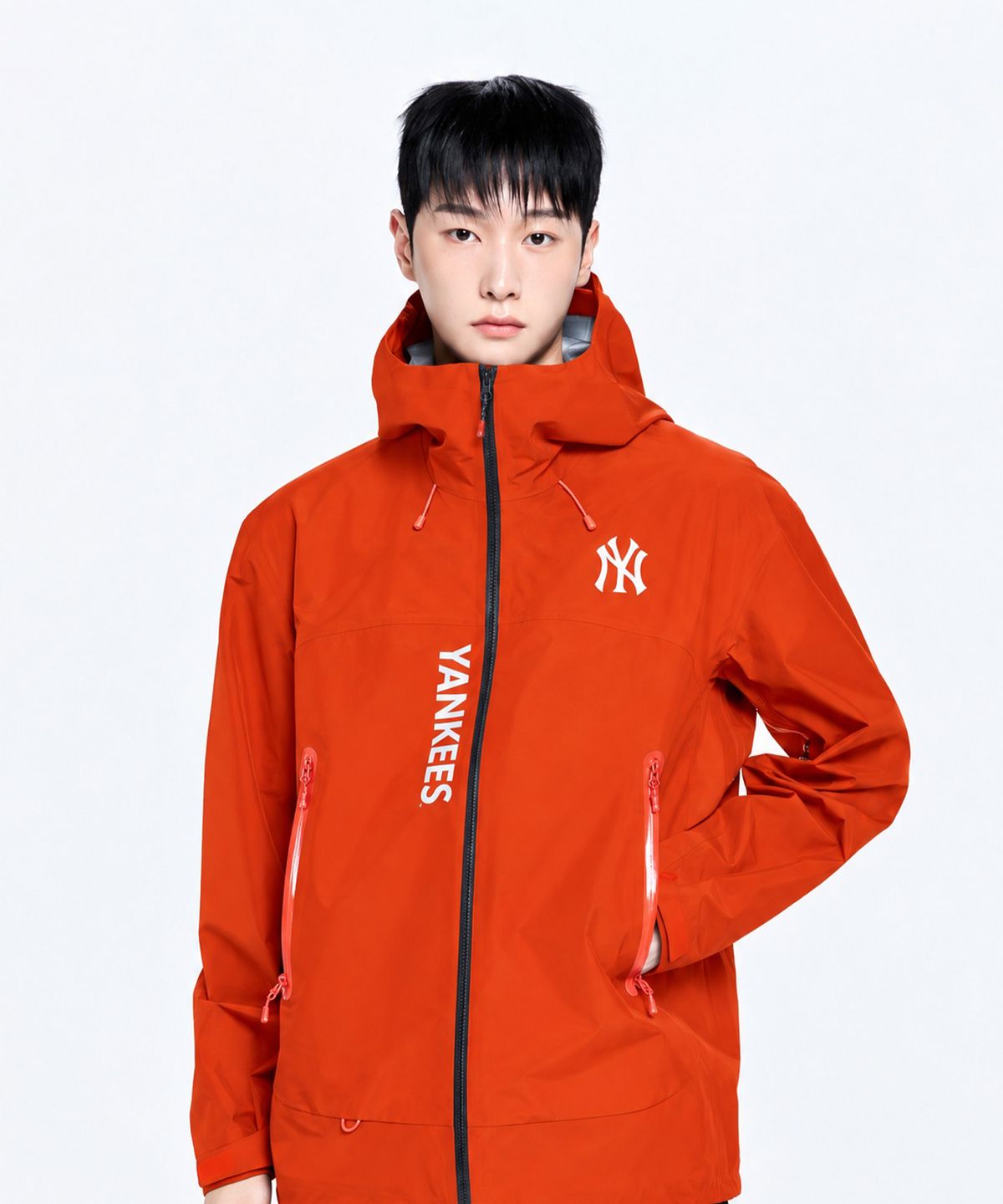 엠엘비(MLB) 고어텍스 립스탑 3L 바람막이 NY (Neon Orange)