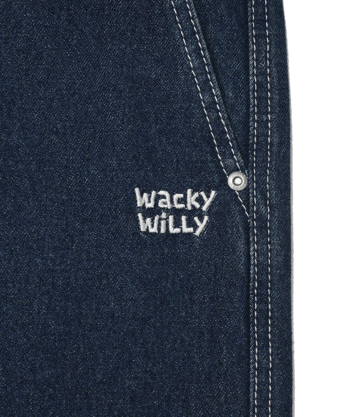 와키윌리(WACKY WILLY) 와이드 이지 데님 팬츠 인디고