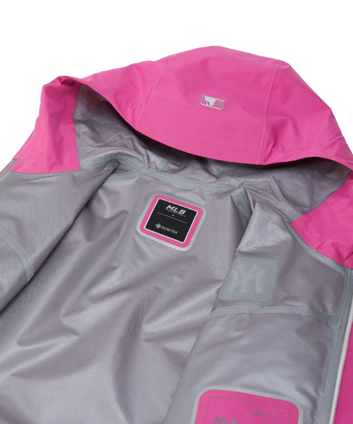 엠엘비(MLB) 여성 고어텍스 립스탑 3L 크롭 바람막이 NY (Neon Magenta)