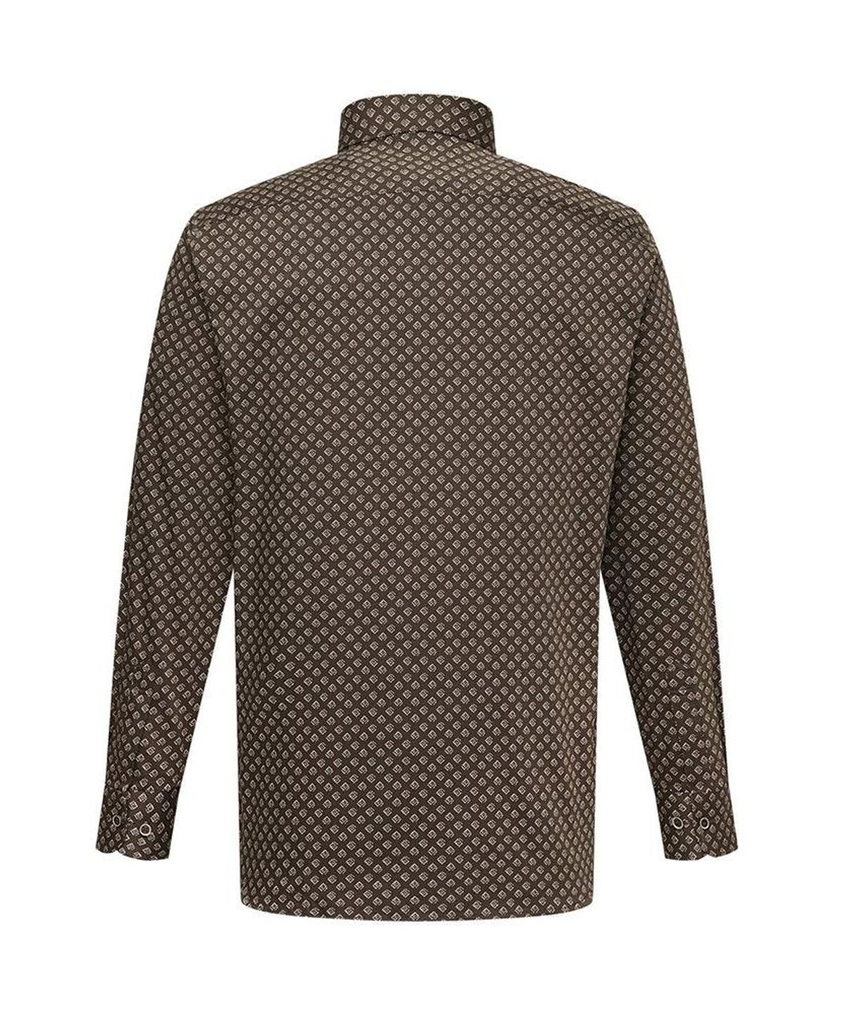 닥스셔츠(DAKS SHIRTS) 면100 프린트셔츠 컴포트슬림핏 브라운_DMA1SHDL281W1