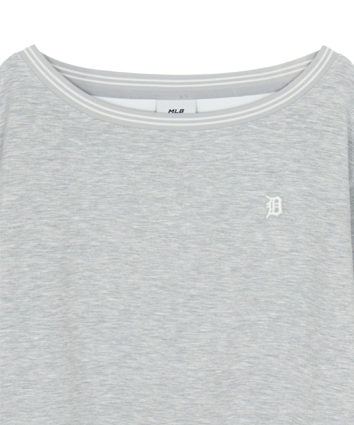 엠엘비(MLB) 여성 바시티 레이스 테잎 오프숄더 맨투맨 DET (Melange Grey)