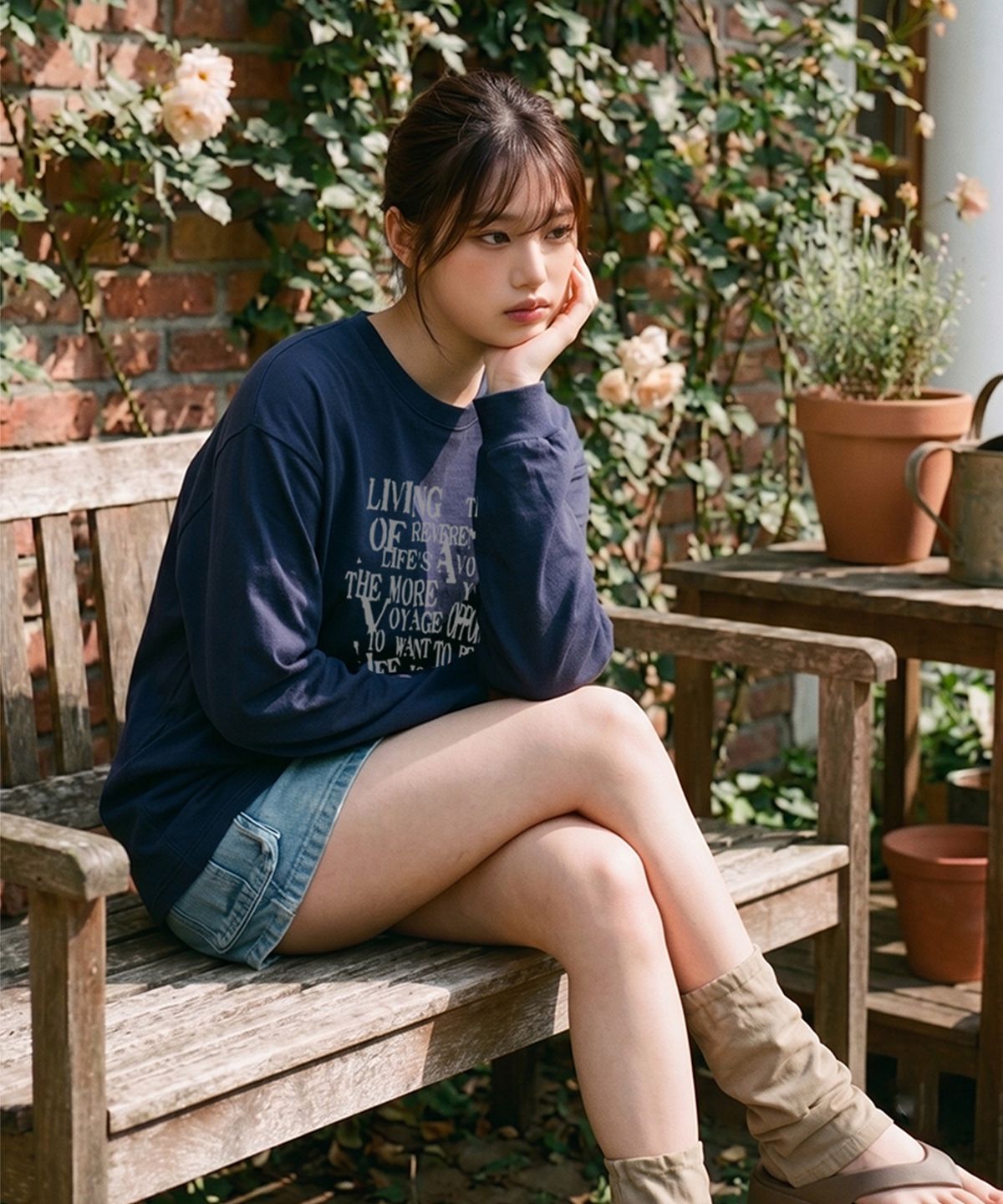 밴웍스(VANNWORKS) BALANCE TYPO 롱슬리브 (VLS0074) 네이비