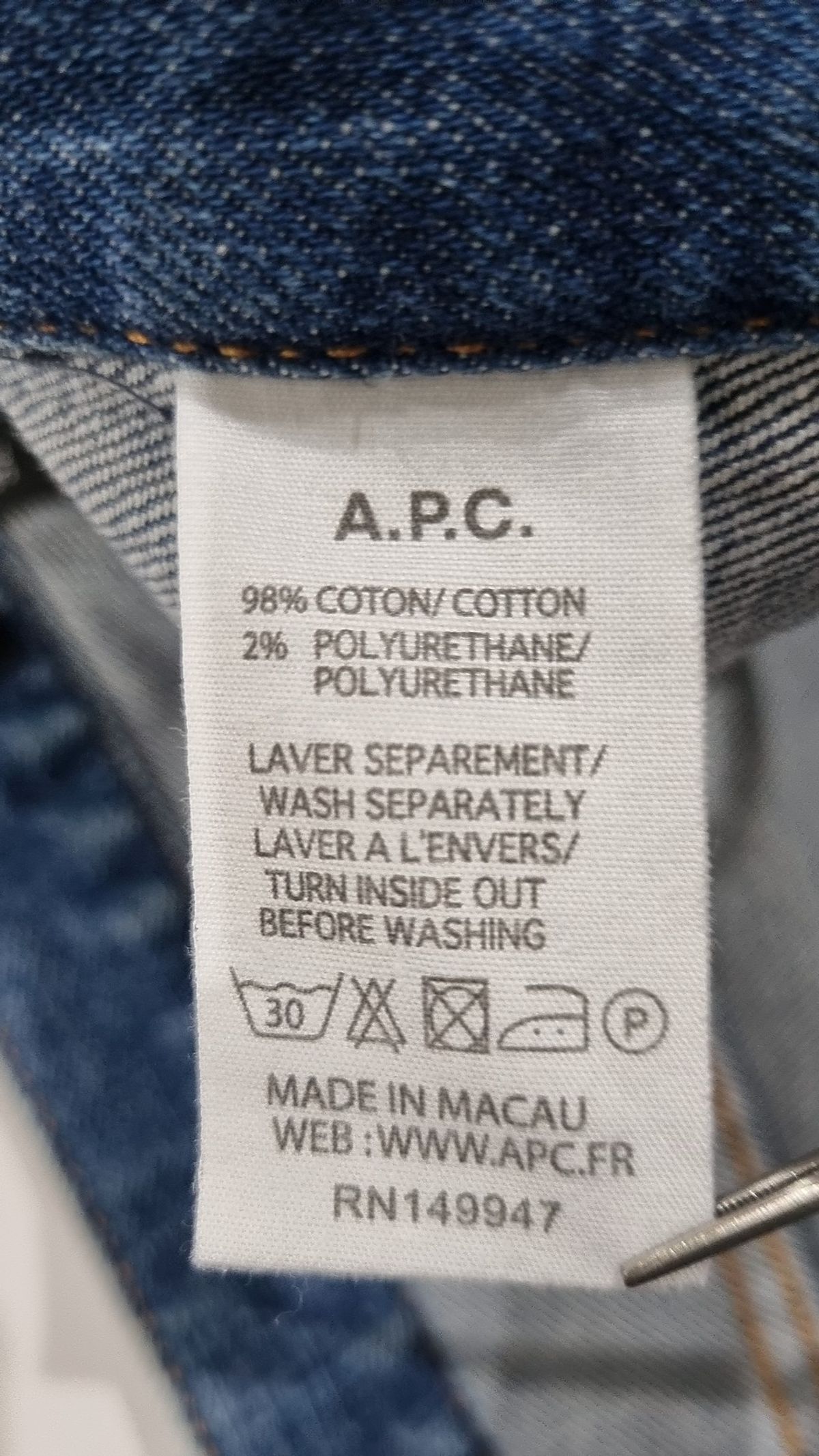 아페쎄(A.P.C.) 청/데님 팬츠 32